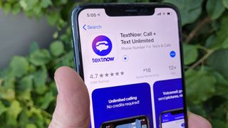 TextNow app shown on iPhone