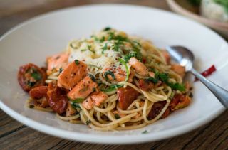 Salmon-pasta-with-creme-fraiche salmon pasta recipes