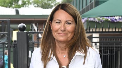 Carole Middleton attends Day Three of Wimbledon 2022 at the All England Lawn Tennis and Croquet Club on June 29, 2022