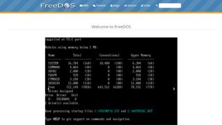 Website screenshot for FreeDOS