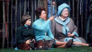 The Queen Mother with Princess Margaret and Sarah Chatto