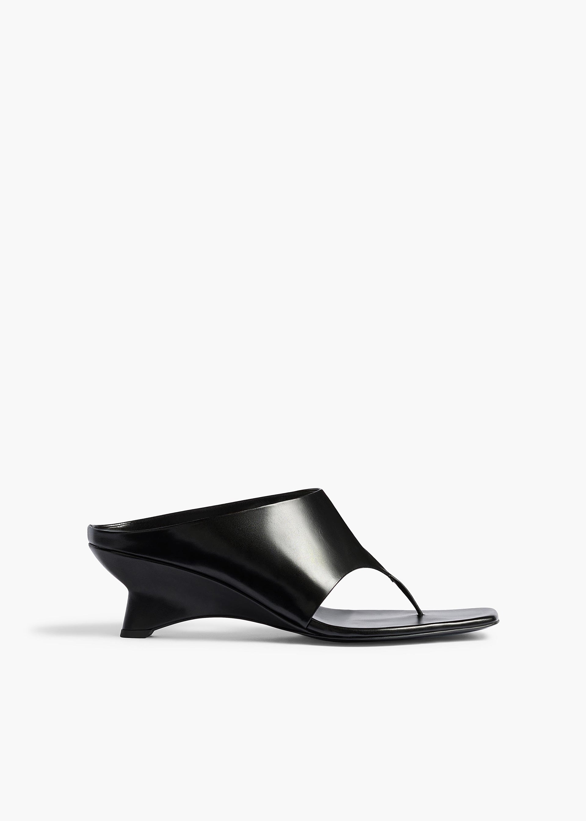 Marlow Mule in Black Glazed Leather - 35 / Black / Upper100%clsole100%cl