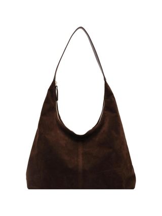 Suede Hobo Bag for Women Brown Purses Trendy Suede Crescent Shoulder Bag (coffee)