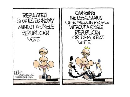 Obama cartoon executive powers