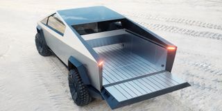 tesla cybertruck rear bed without cover