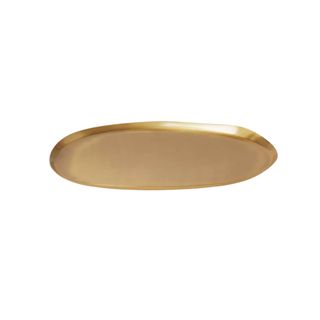Threshold Metal Oval Serve Platter Brass
