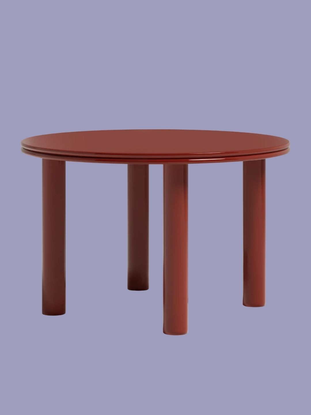 Cult Furniture, Raphael 4 Seat Round Dining Table in High Gloss Burgundy