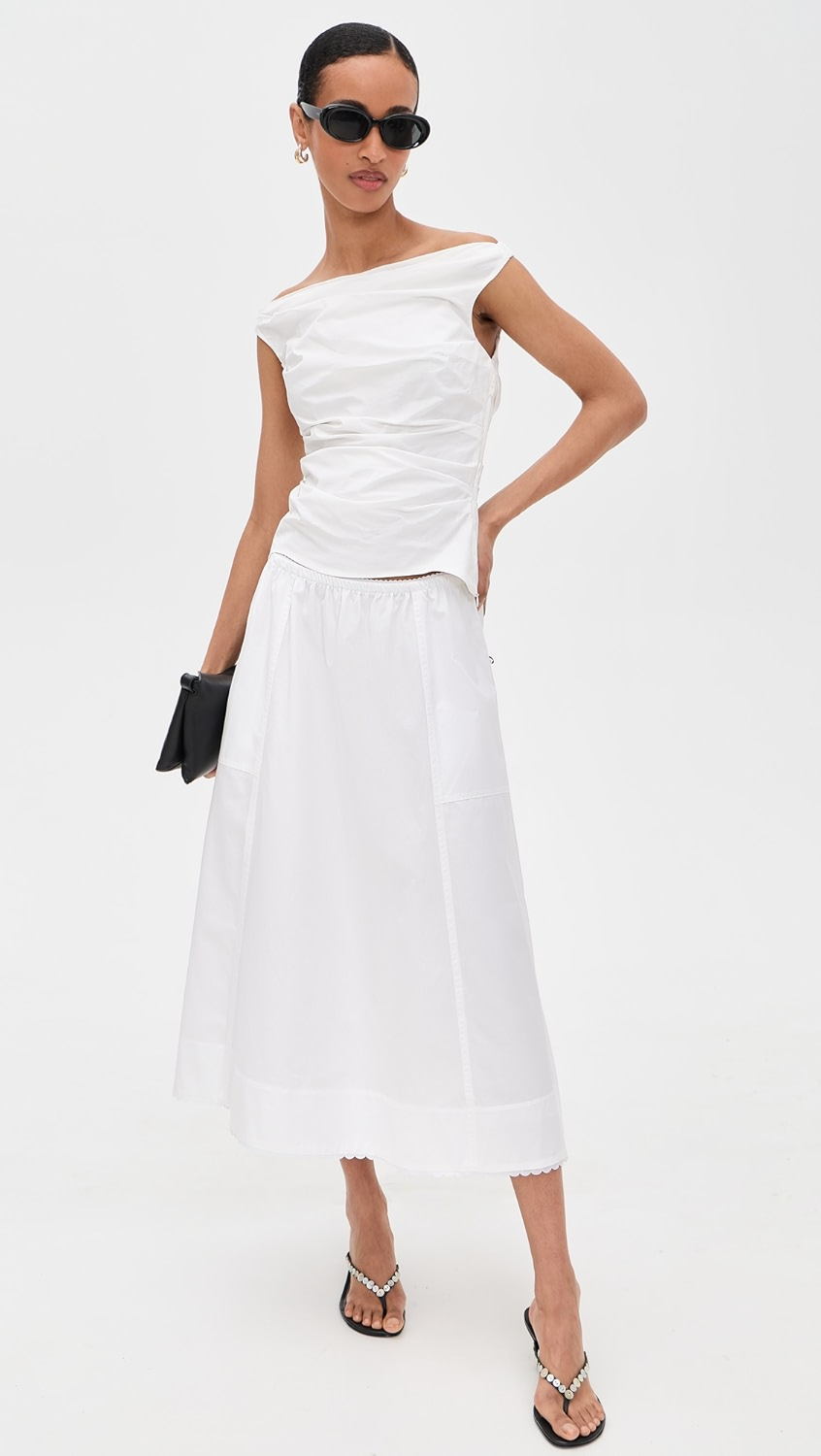 Vince Scallop Detail Maxi Skirt