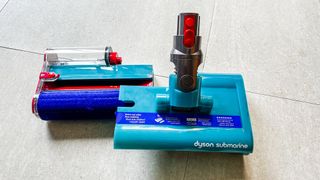 Dyson V15s Detect Submarine wet roller head separated into its parts