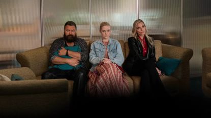 Nick Offerman, Elle Fanning and Michelle Pfeiffer in Margo's Got Money Troubles