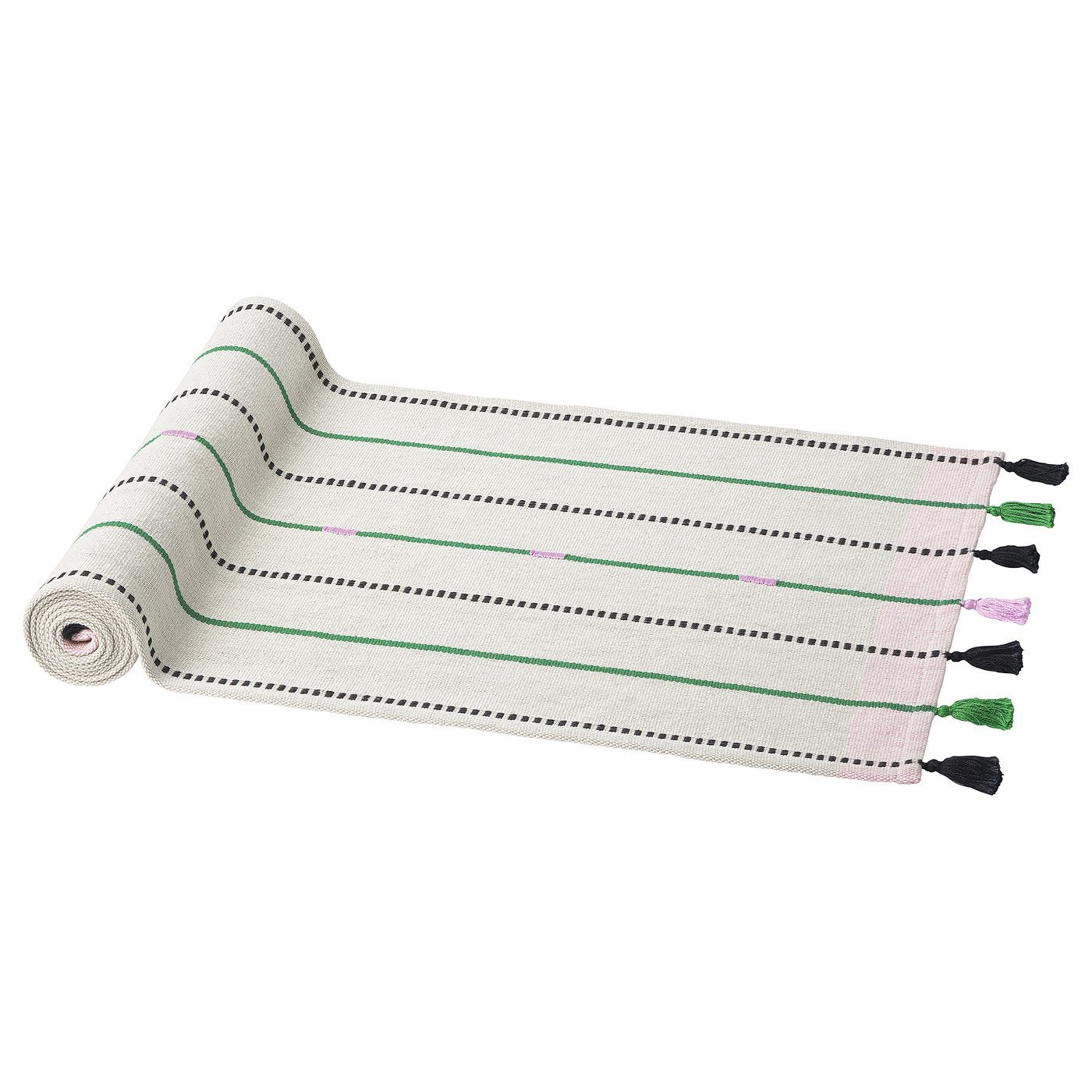MÄvinn Table-Runner - Off-White/green Stripe 35x130 Cm