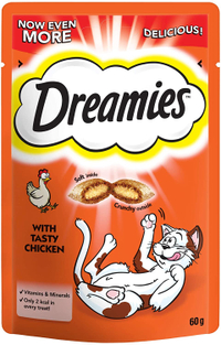 Dreamies Cat Treats with Tempting Chicken, 8 pouches | RRP: £12.08 | Now: £7.60 | Save: £4.48 (37%) at Amazon.co.uk