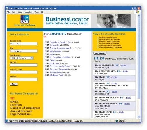 Resume Maker Professional Ultimate Screenshot: Locate 20 million businesses, searching
by industry or geographical location.