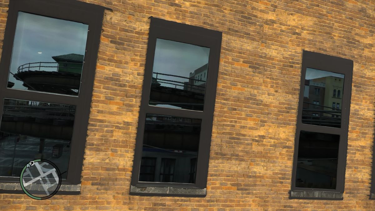 GTA IV 4K textures with defined bricks and reflections in windows.