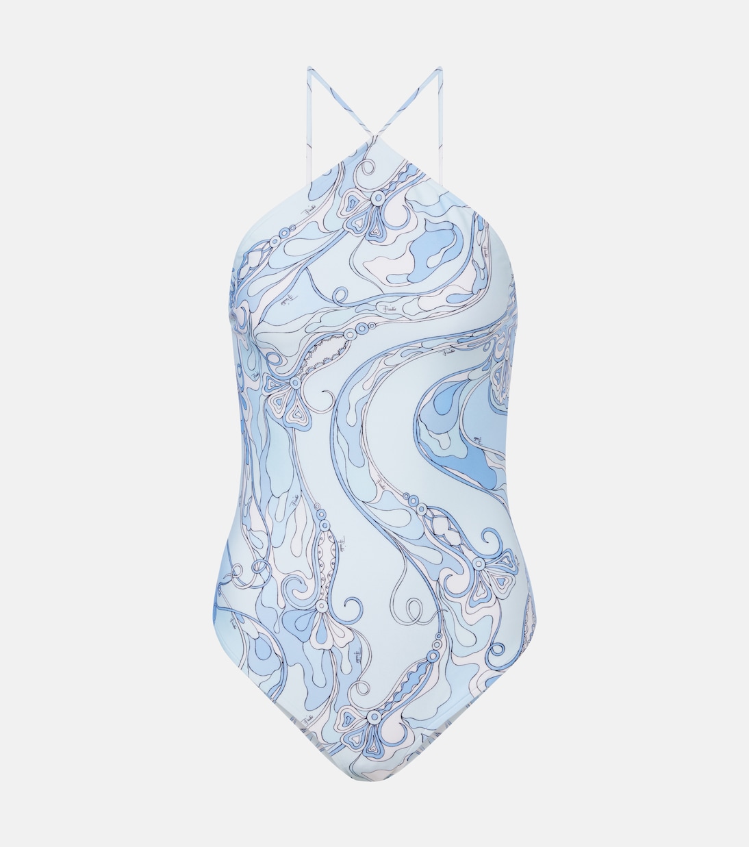 Orchidee Open-Back Swimsuit in Blue - Pucci