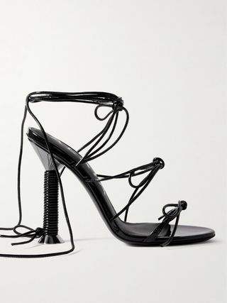 Bobine 110 Lace-Up Bow-Detailed Patent-Leather Sandals