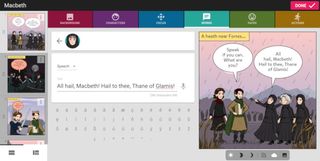 Pixton Comics screenshot with Macbeth.