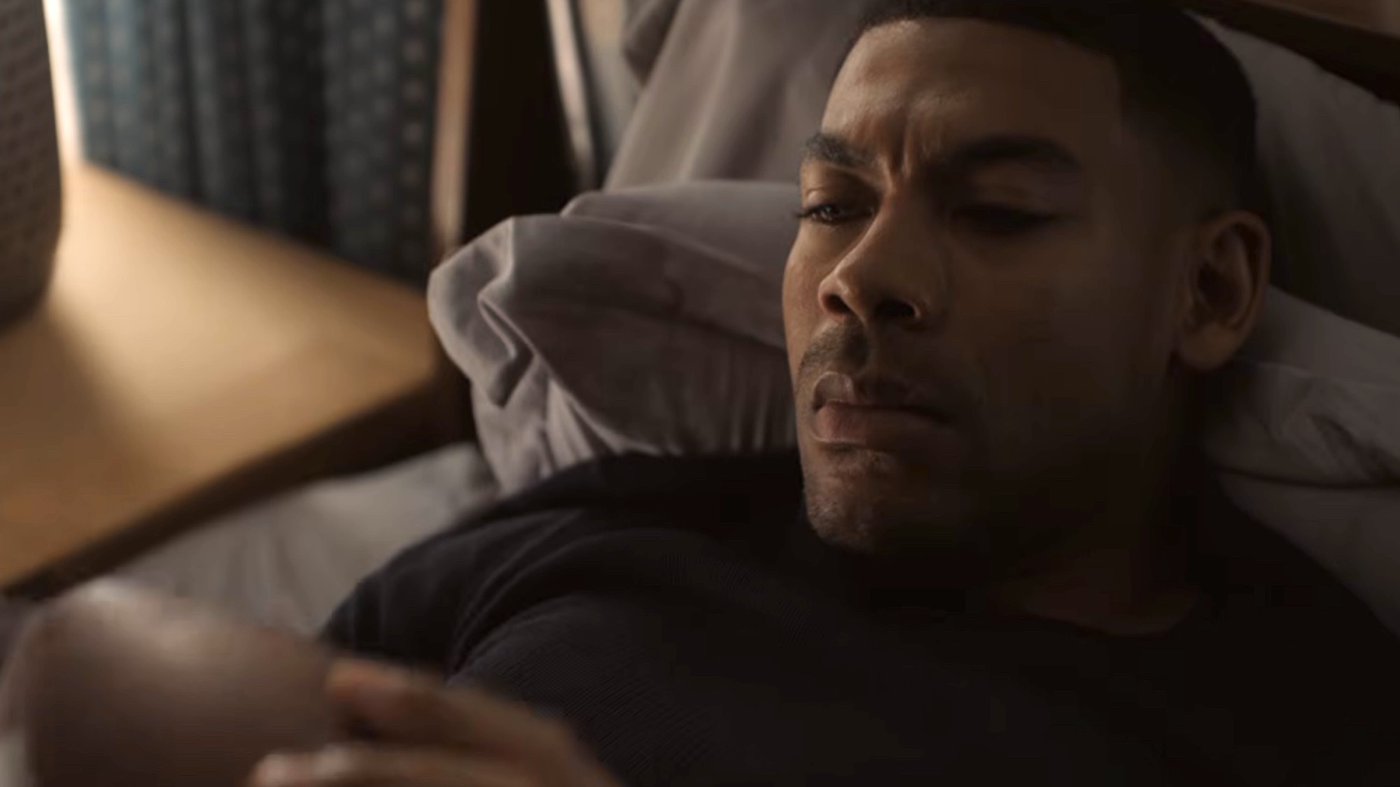 John Stewart in his bed in Lanterns Episode 3