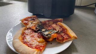 Pizza that has been reheated in the Instant 4-in-1 Air Fryer