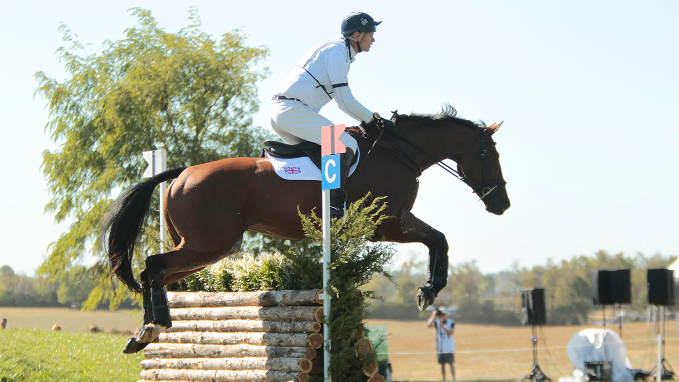 Oct. 2, 2010 - Lexington, Ky, US - Great Britain's William Fox-Pitt and Cool Mountain cleared the second fence of jump 13 in cross country competition during the third day of the Eventing Championship during the Alltech FEI World Equestrian at the Kentuck
