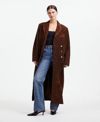 Alexa Chung untuk Madewell, Mantel Blazer Double-Breasted dari Suede