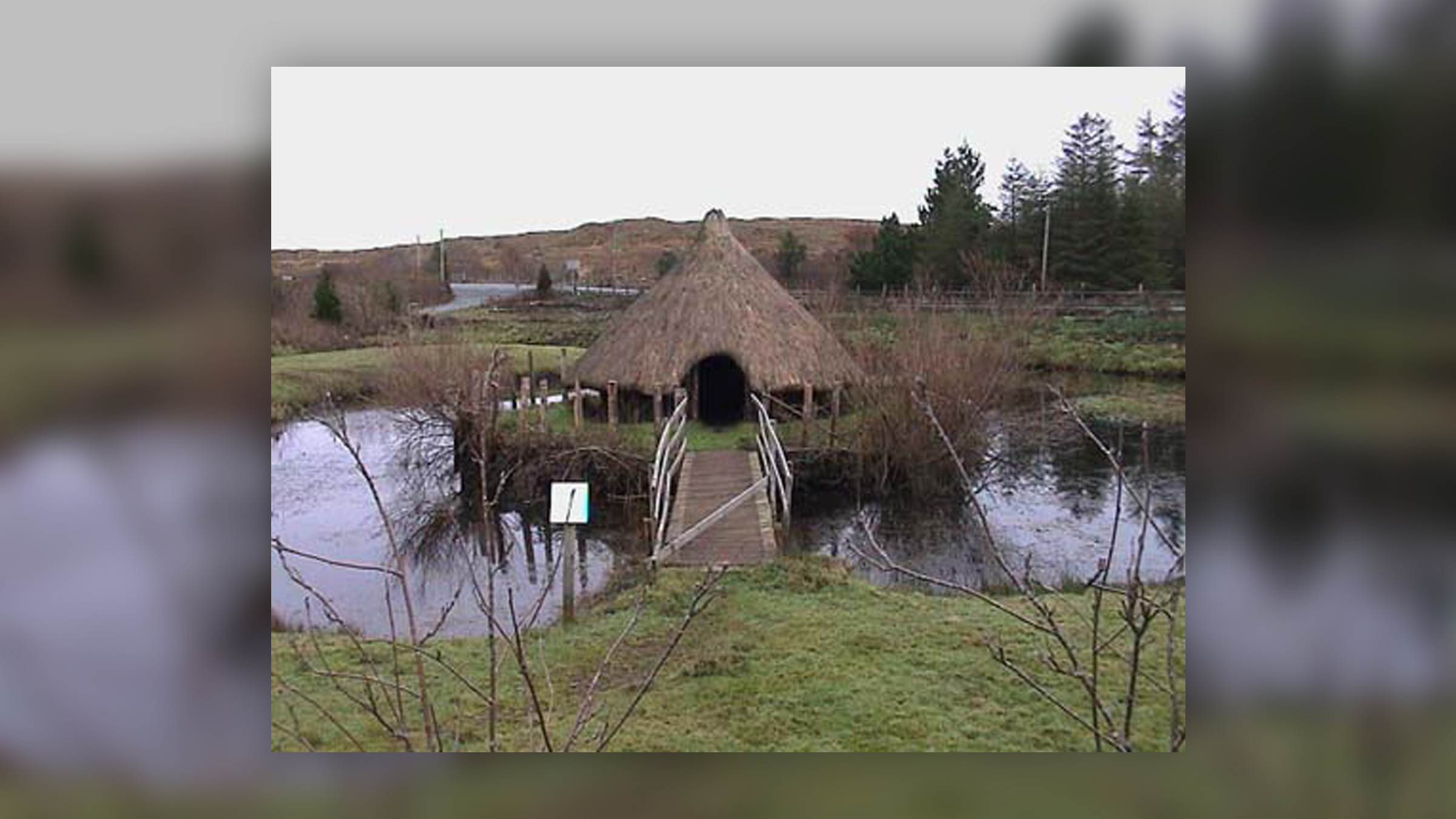 A reconstruction of the Connemara crannog in Ireland.