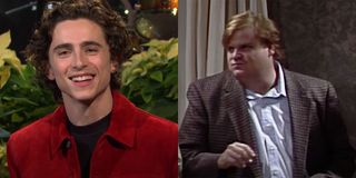 Chris Farley and Timothee Chalamet on SNL
