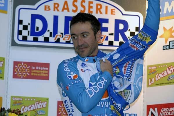Laurent Lefevre (Bbox Bouygues Telecom) dons his mountains leader jersey