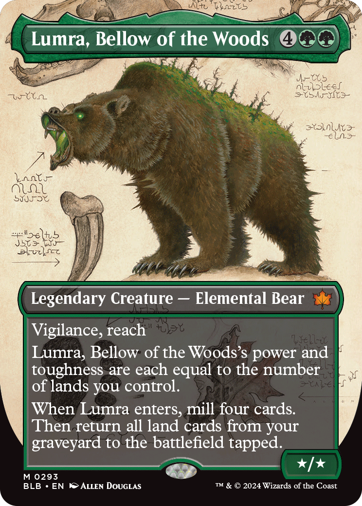 Lumra Borderless field notes MTG Bloomburrow