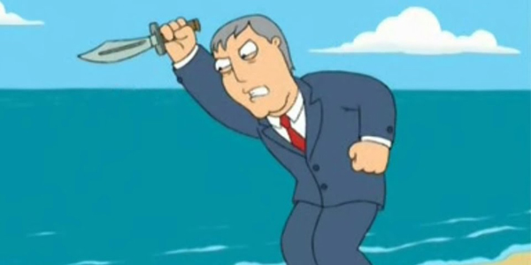 Adam West Family Guy Stabbing the Ocean