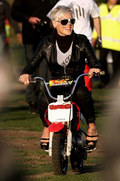 While Riding on a Mini Bike...