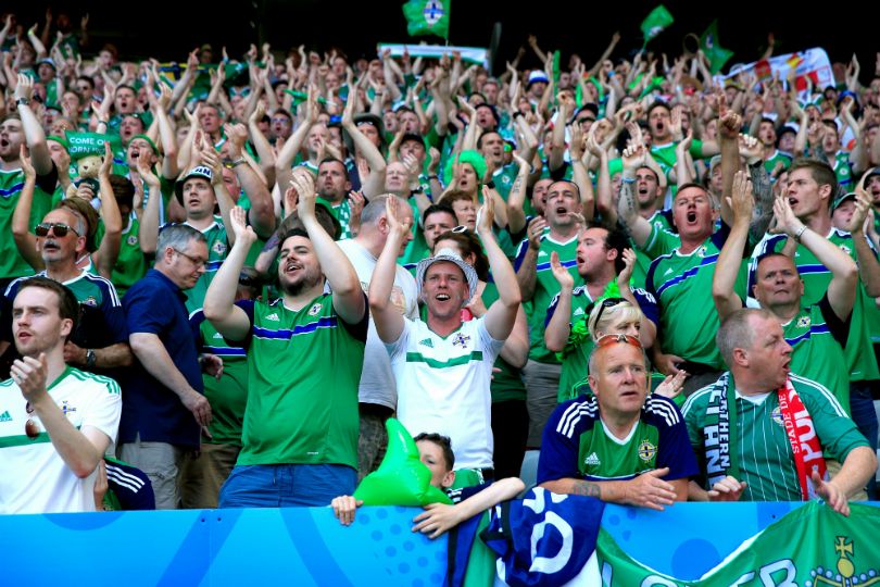 Northern Ireland fans during their game against Poland