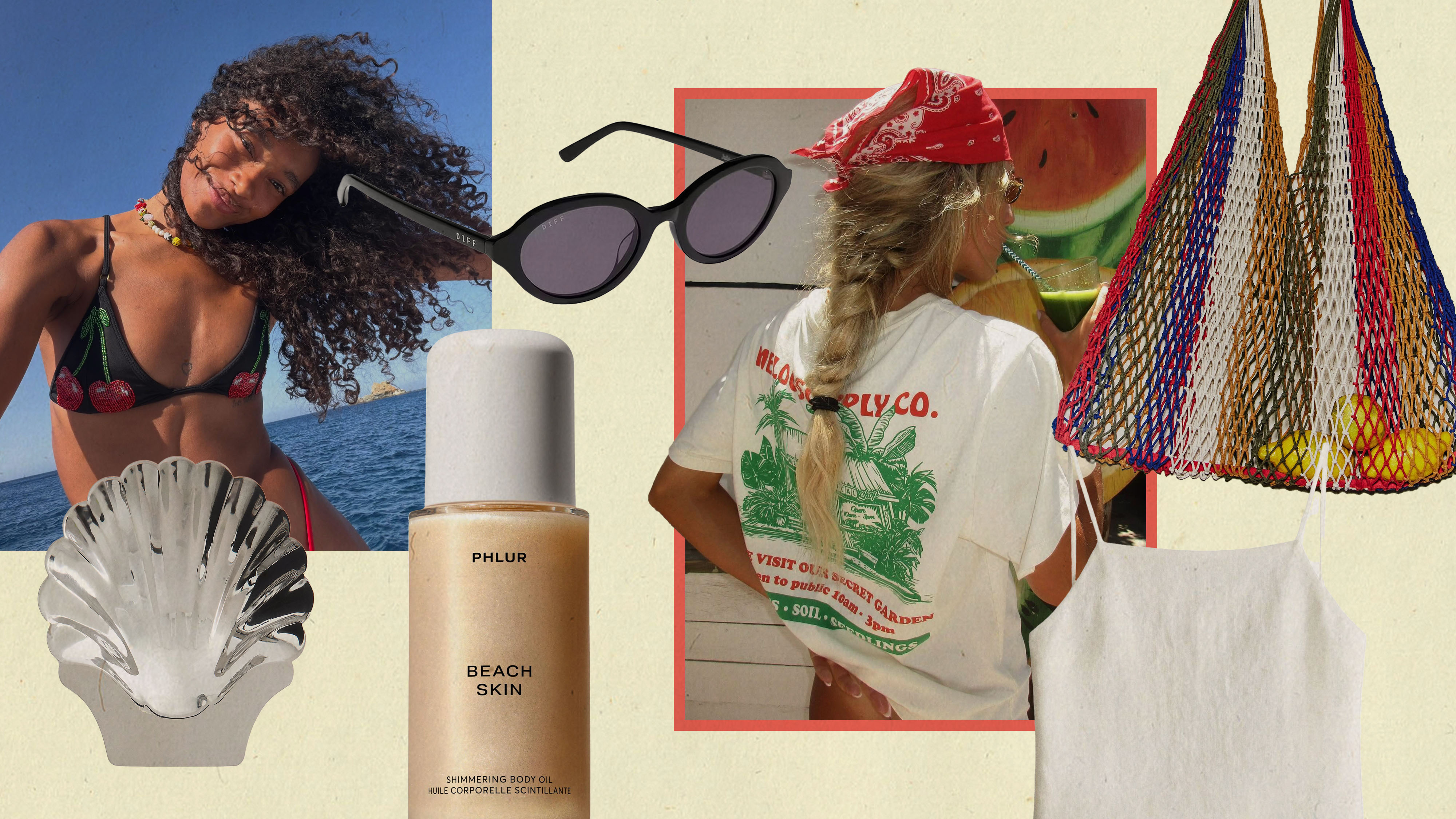 Summer shopping collage