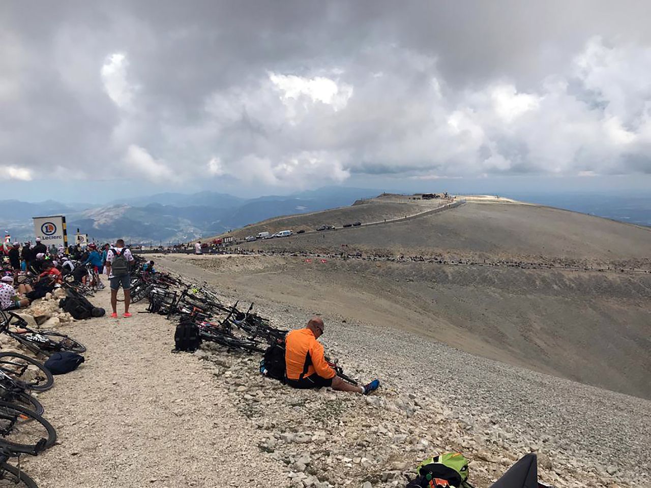 Fans await the peloton on Mont Ventoux