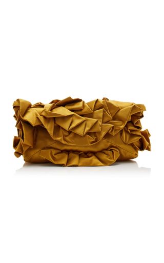 Ruffled Satin Envelope Clutch