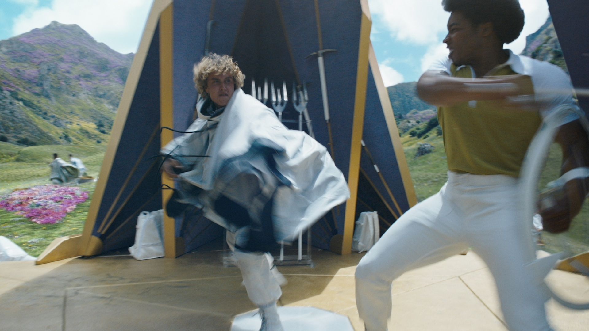 Haymitch in a fight in The Hunger Games: Sunrise on the Reaping