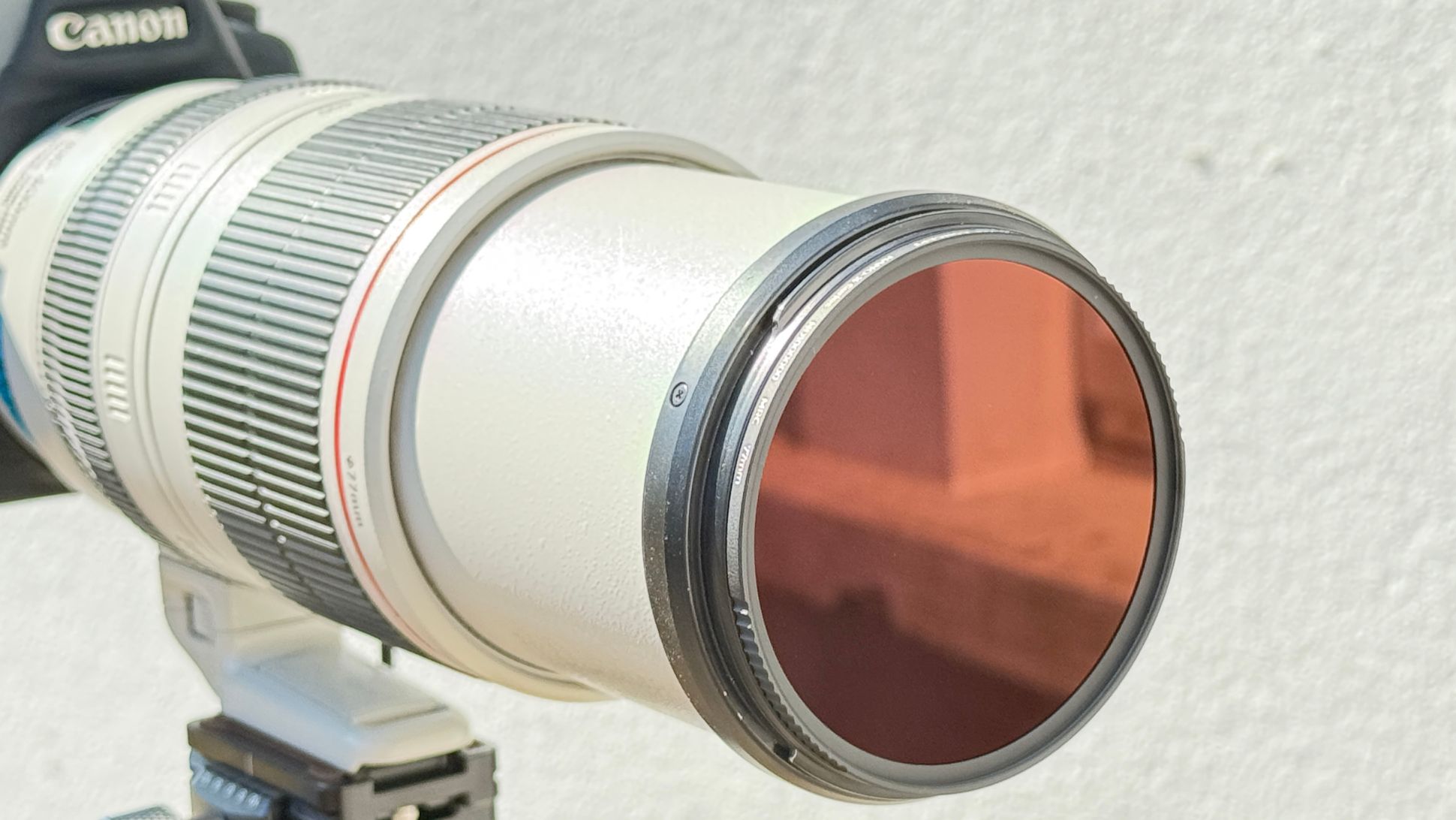 K&amp;amp;F Concept ND1000000 filter: The K&amp;amp;F Concept ND1,000,000 ND filter attached to a 100&amp;ndash;400mm lens.