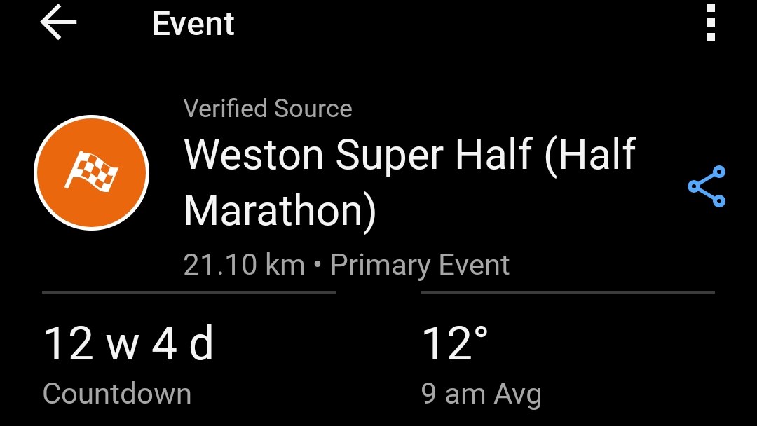 Primary Race Glance on Garmin Venu X1
