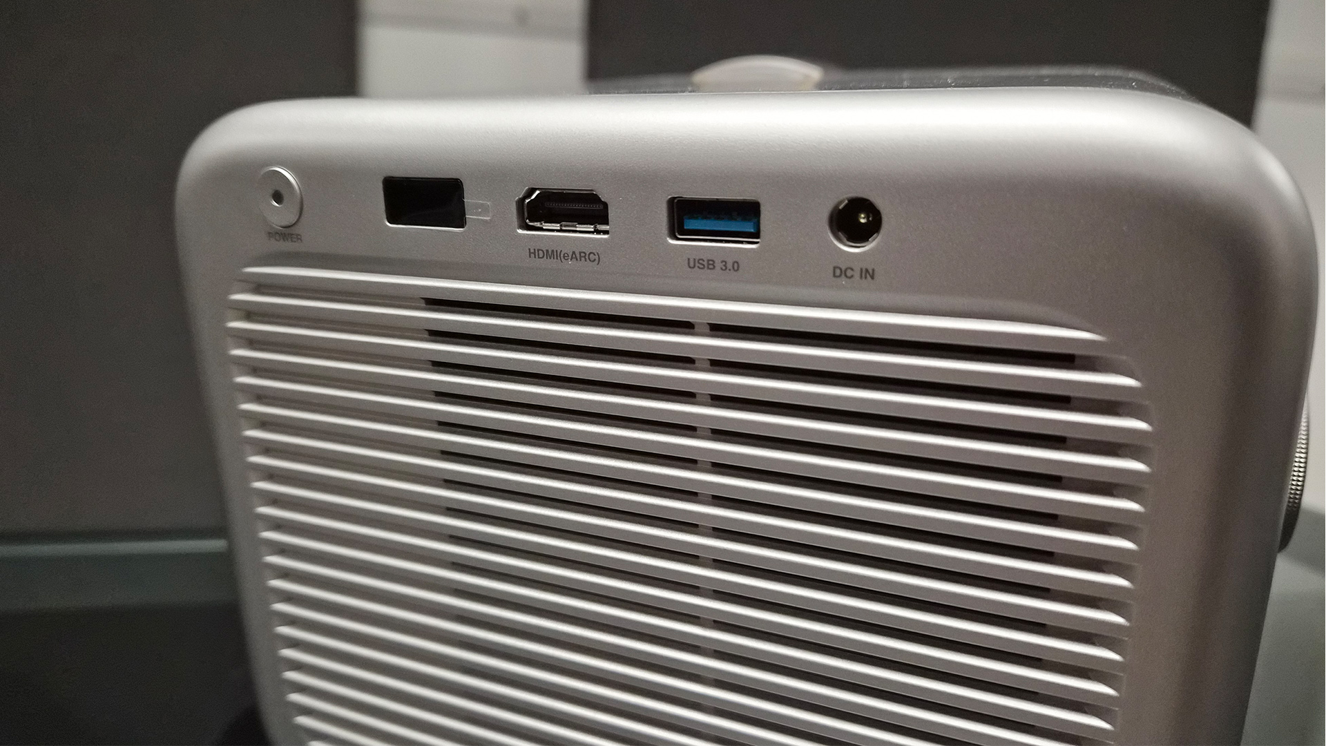 Hisense M2 Pro lifestyle projector rear of unit showing connections