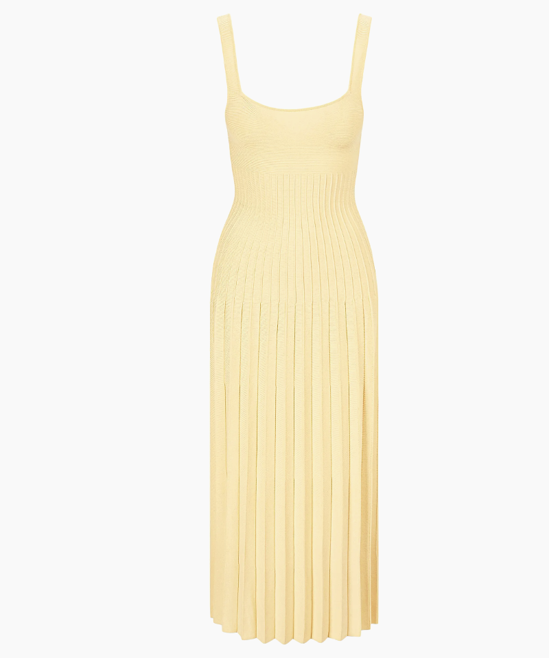 Staud, Ellison Knit Pleated Midi-Dress