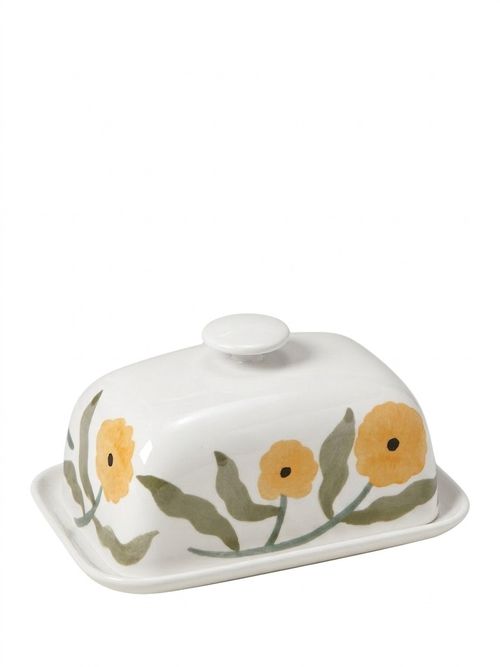 John Lewis X Anine Cecilie Iversen Fine China Butter Dish, White/multi