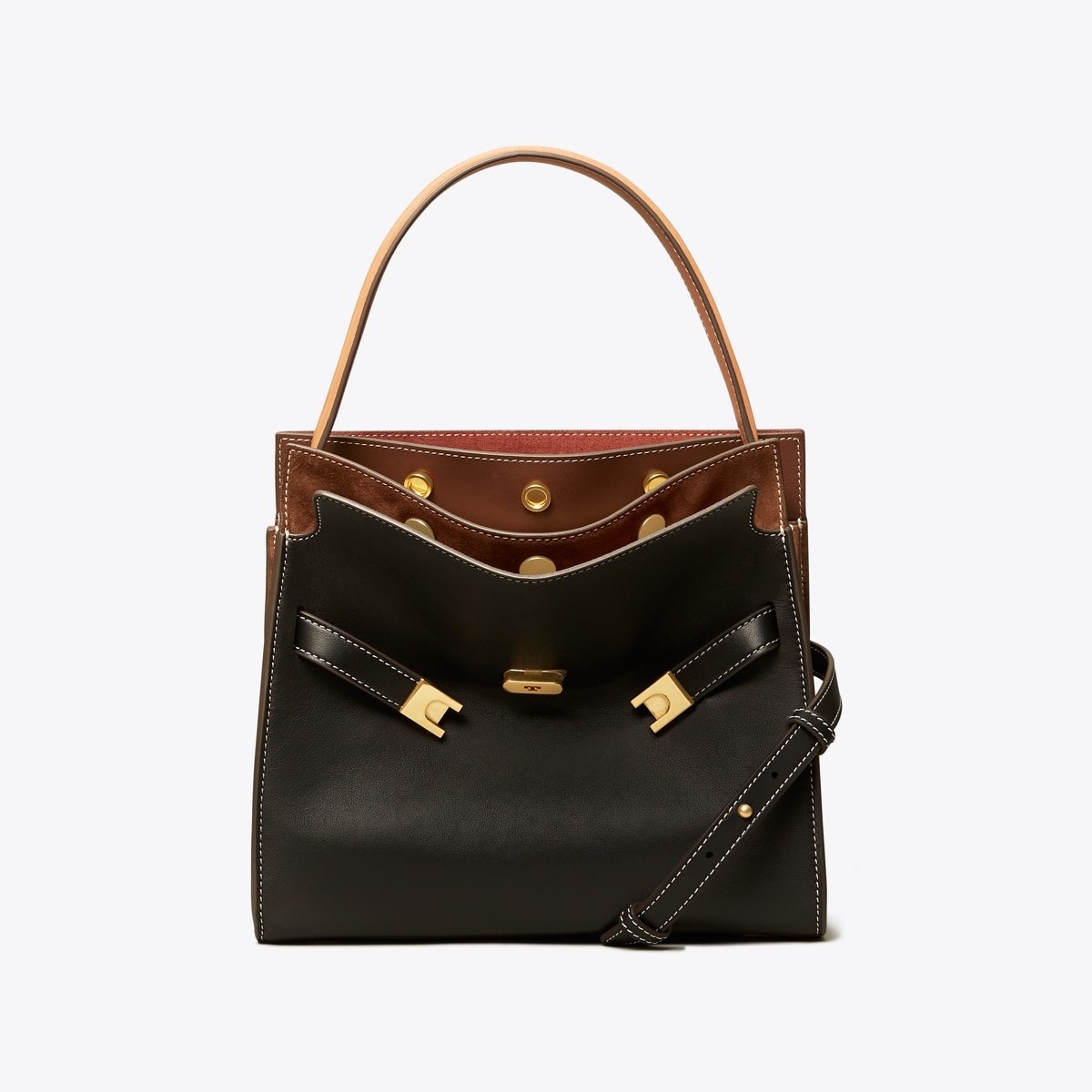 Small Lee Radziwill Double Bag in Black, Size Os