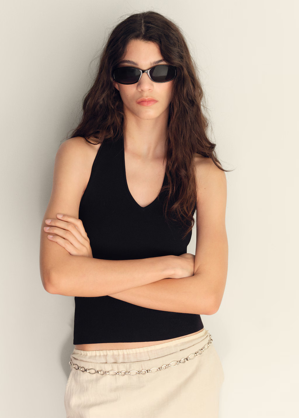 Ribbed halterneck top