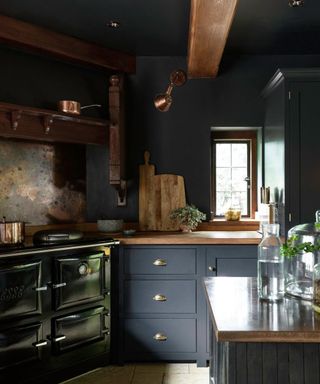 Black monochrome kitchen by deVOL