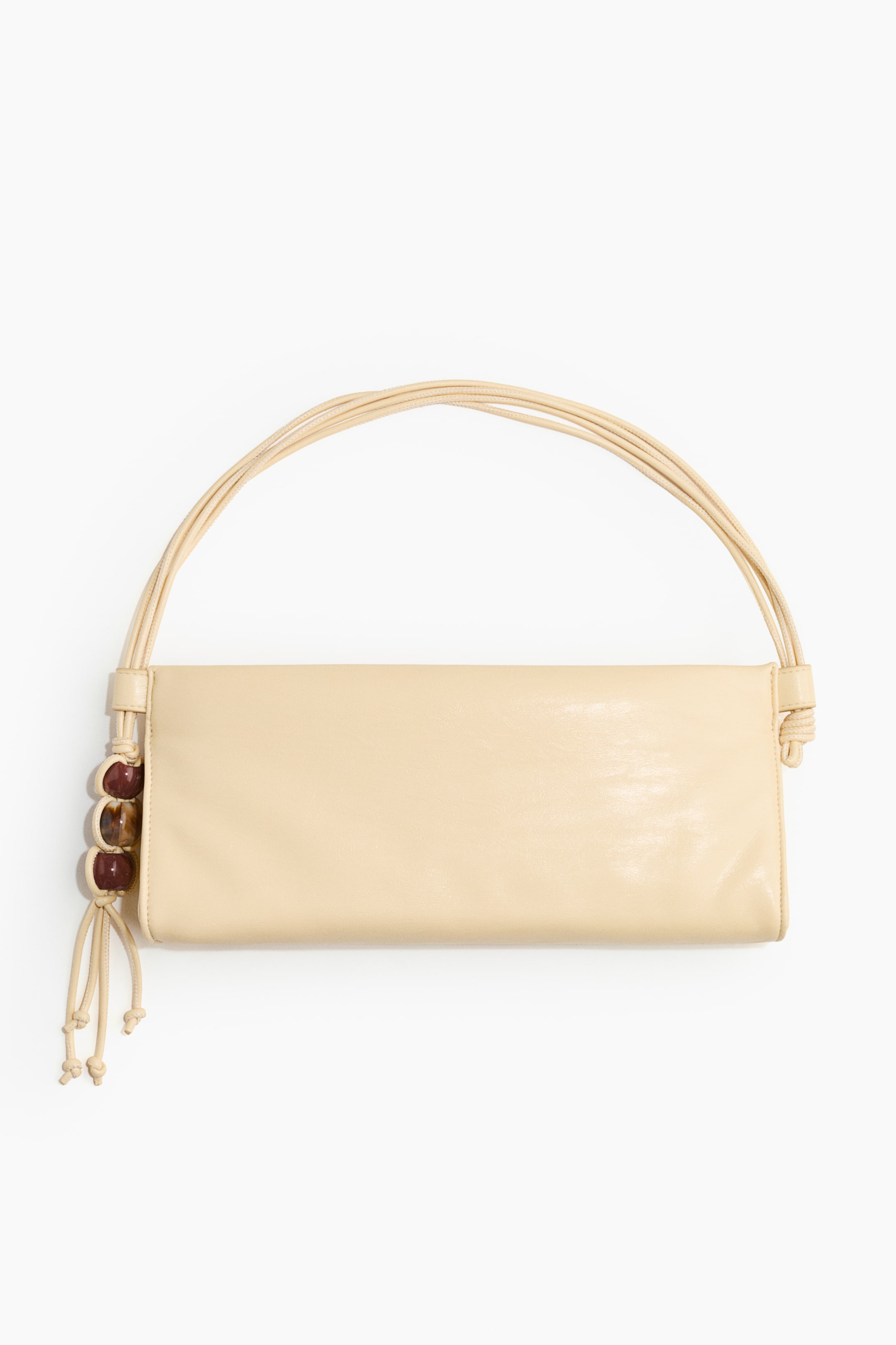 Bead-Detail Handbag - Light Yellow