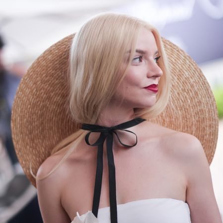 Anya Taylor Joy at Cannes with a giant Jacquemus sunhat