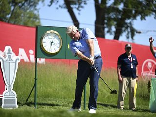 Colin Montgomerie hitting a driver off the tee