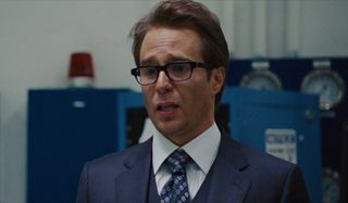 Iron Man 2 Justin Hammer worrying in front of some important equipment