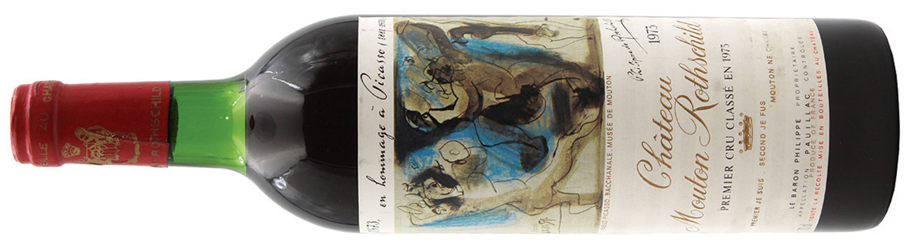 a bottle of Ch&amp;acirc;teau Mouton Rothschild, Pauillac 1973