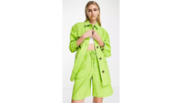 Topshop shacket in neon green
RRP: $46.20 (US Only) 
Sitting below the waist, this shacket sports a spread collar, button placket and pockets you can actually use. Currently available in sizes 0 to 8.